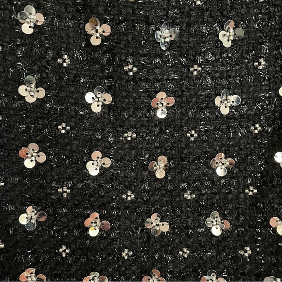 Storia Sequin Tweed Clovers Flowers Side Slit Mini Party Dress Size Large - Picture 7 of 16